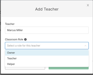 Add Teacher as owner image 